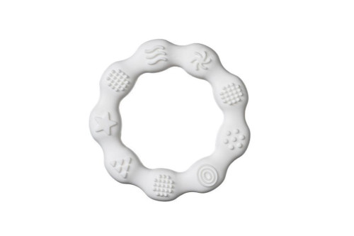 Kousátko kolečko silikon 8 cm bílé