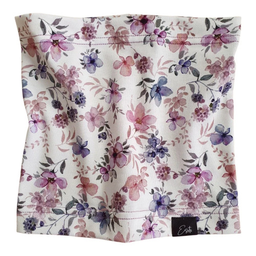 Bavlněný nákrčník Violet flowers smetanový Esito