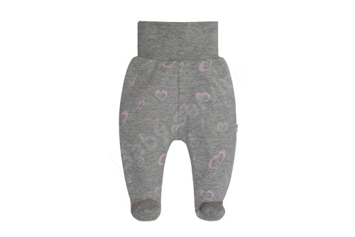 Zateplené polodupačky Srdíčka Baby Service Šedé