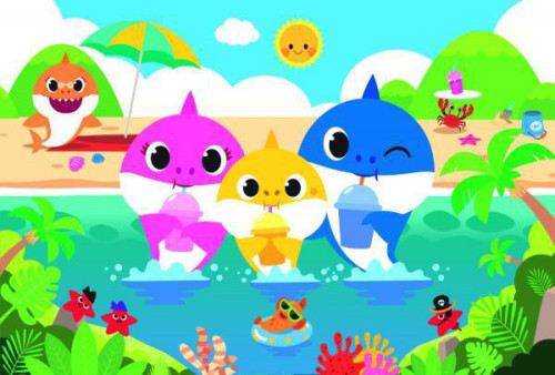 Puzzle Žraločí rodinka/Baby Shark na dovolené 60 dílků