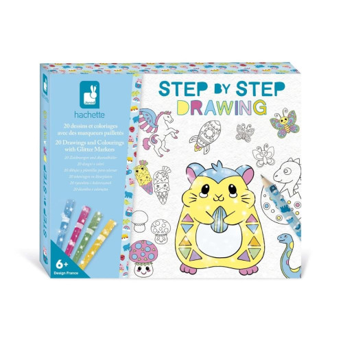 Atelier Step by step Kreativní sada Kreslení krok za krokem s fixy Janod