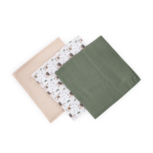 Sada plen bambusová mušelínová 3 ks Moussy 68 x 68 cm Petite&Mars