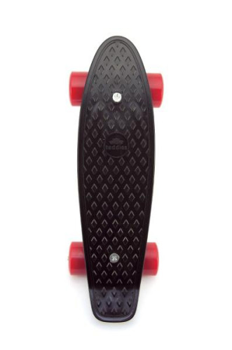 Skateboard - pennyboard 43cm, nosnost 60kg plastové osy, černá, červená kola