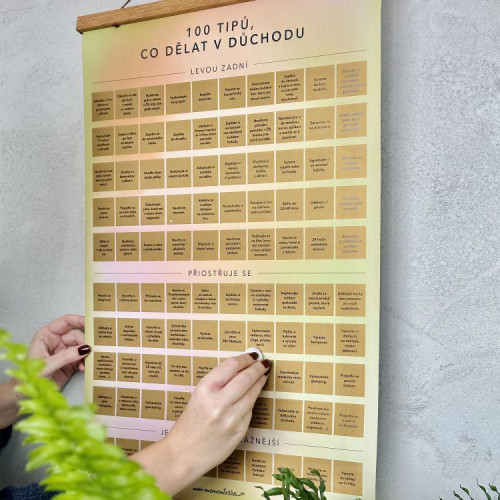 Stírací plakát - 100 tipů, co dělat v důchodu