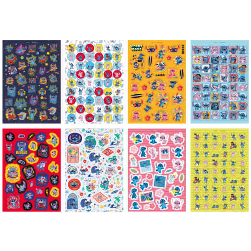 Třpytivé samolepky Stitch A5 8 archů