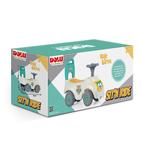 Odrážedlo auto s opěradlem Bílé