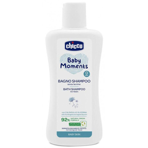 Šampon na vlasy a tělo Baby Moments 92 % přírodních složek 200 ml Chicco