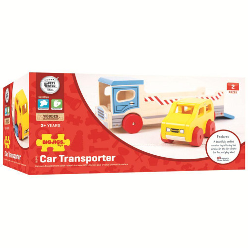 Dřevěné odtahové auto s osobním autem Bigjigs Toys