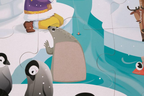 Puzzle dotykové Život na ledě s texturou 20 ks Janod