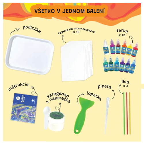Sada na mramorování 6 barev Jarmelo