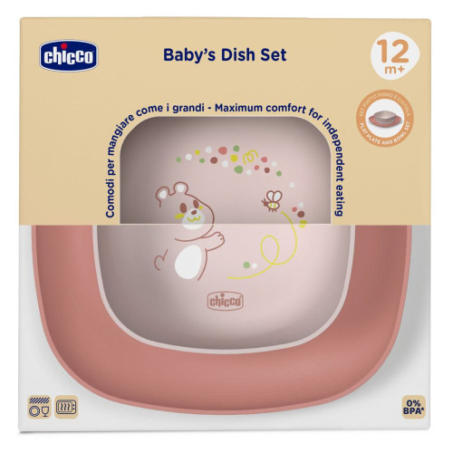 Set jídelní - miska a talíř 12 m+ Chicco