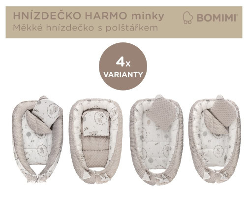 Hnízdečko Harmo s polštářkem minky Bomimi