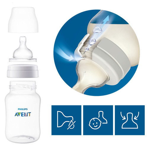 Dudlík na láhev Anti-colic novorozenecký průtok 0 m+, 2 ks Philips Avent