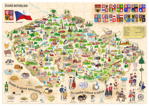 Puzzle Mapa České republiky 160 ks