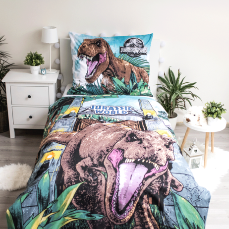 Povlečení Jurský svět "Roar" svítící 140 x 200, 70 x 90 cm Jerry Fabrics