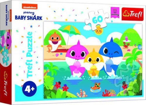 Puzzle Žraločí rodinka/Baby Shark na dovolené 60 dílků