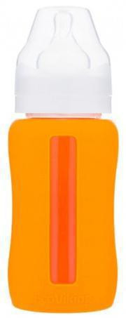 Kojenecká lahev skleněná 240 ml široká silikonový obal