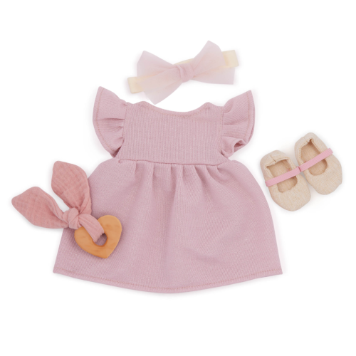 Šaty pro panenku růžové s doplňky LullaBaby