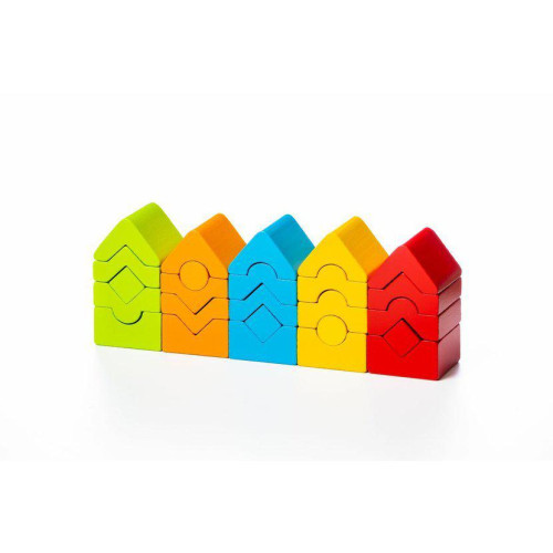 Sada 5 věží - dřevěná skládačka Cubika