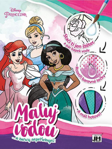 Vodová omalovánka A4 - Disney Princezny