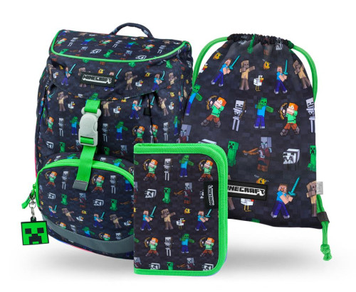 Set 3 Airy Minecraft: batoh, penál, sáček Baagl