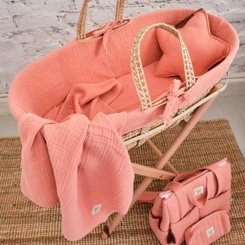 Kompletní Mojžíšův koš s výbavou Coral Pink FUNNABABY