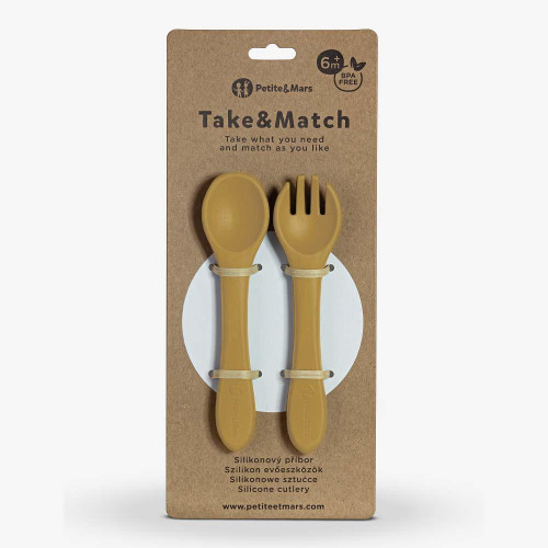 Příbor silikonový Take & Match 6 m+ Petite & Mars