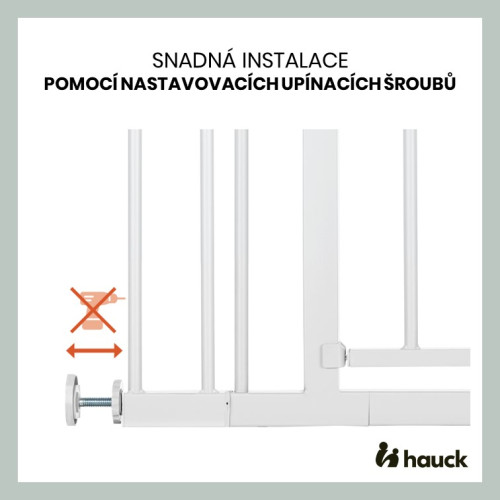 Zábrana Open N Stop 2 Set 75-80 cm+ nástavec 9 cm White Hauck