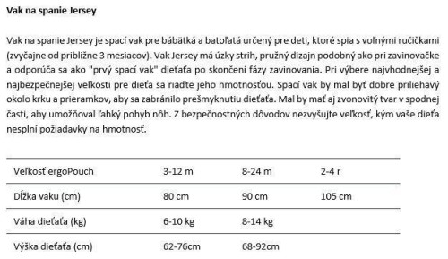 Vak na spaní organická bavlna Jersey Sage 2,5 tog