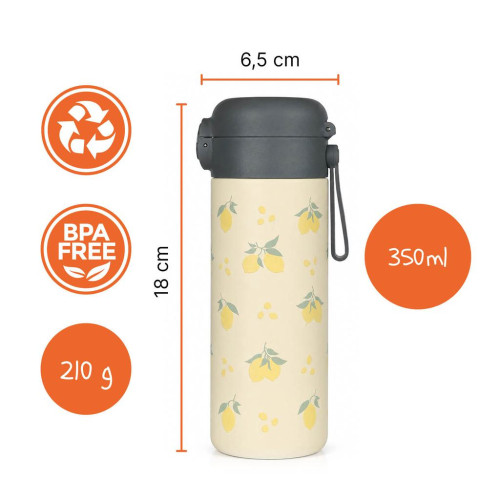Termoska na tekutiny s brčkem a silikonovým držákem 350 ml Zopa