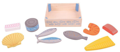 Dřevěné mořské plody v krabičce Bigjigs Toys