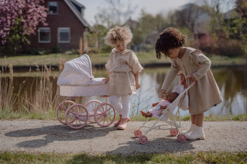 Kočárek pro panenky golfky skládací Soft Flowers Little Dutch