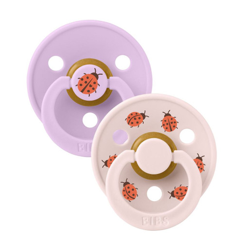 Colour Ladybug dudlíky z přírodního kaučuku 2 ks 0 - 6 m Bibs