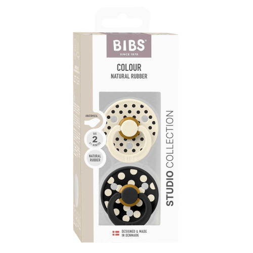 Anatomický dudlík z prírodního kaučuku Colour Polka 2 ks 6 - 18 měsíců Bibs
