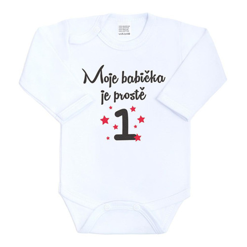 Body s potiskem New Baby Moje babička je prostě jednička Vel. 80 - dárkové balení