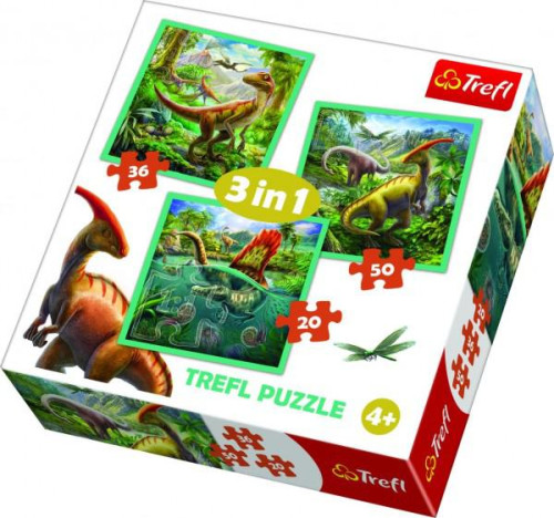 Puzzle 3v1 Svět Dinosaurů