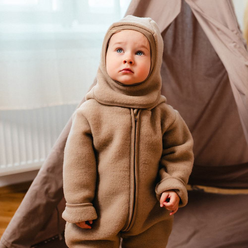 Merino dětský overal karamelový Eevi