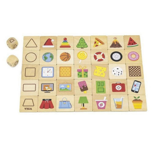 Dřevěné puzzle - tvary 25 dílků