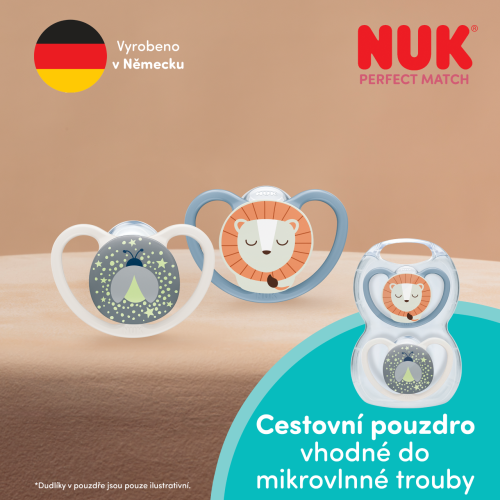 Dudlík Perfect Match Air Night 6-18 m 2 ks v boxu Nuk