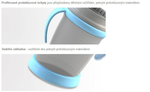 Hrníček nevylévací LOVI 360 JUNIOR 250ml s úchyty BUDDY BEAR 12m+