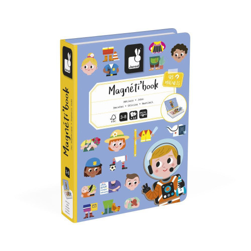 Magnetická kniha skládačka pro děti Povolání Magnetibook Janod
