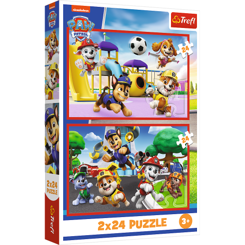 Puzzle Psí den zábavy 2 v 1 Tlapková patrola 2 x 24 dílků