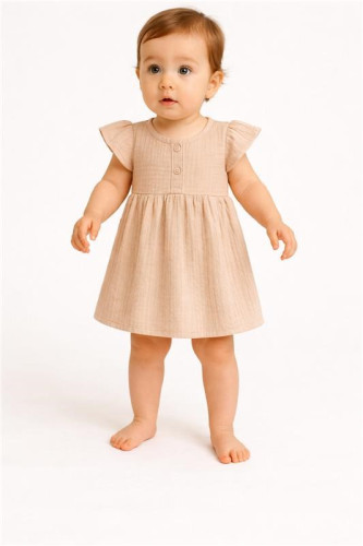 Kojenecké mušelínové šaty beige New Baby