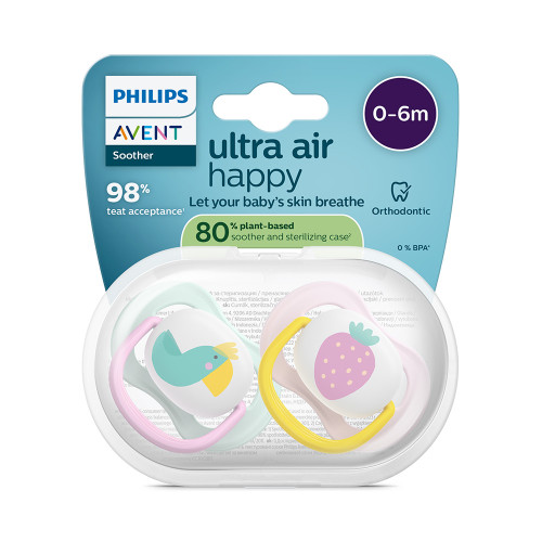 Šidítko Ultra air obrázek 0-6 m dívka, 2 ks Philips Avent