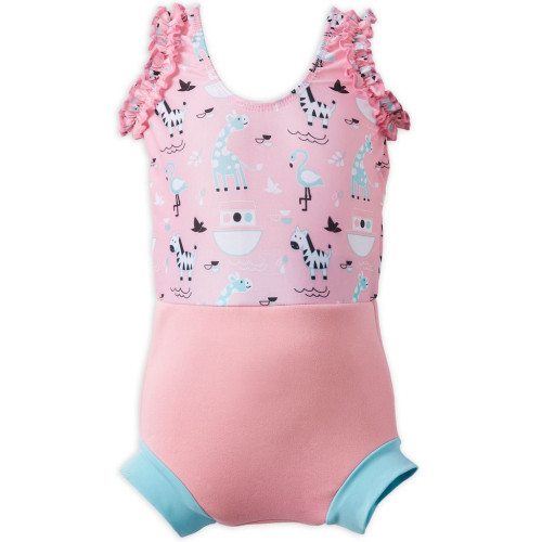 Plavky Happy Nappy kostýmek - Zvířátka růžové