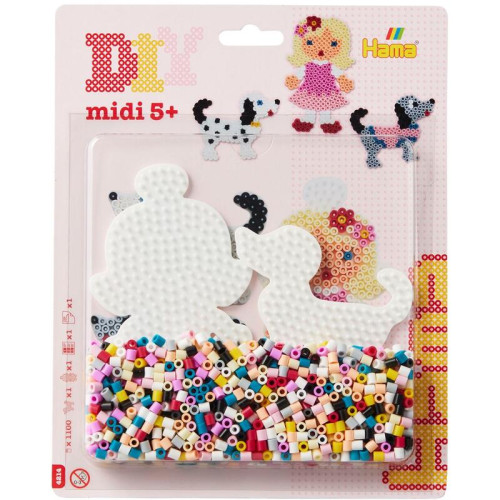 Korálkový set Pejsek a holčička MIDI Hama