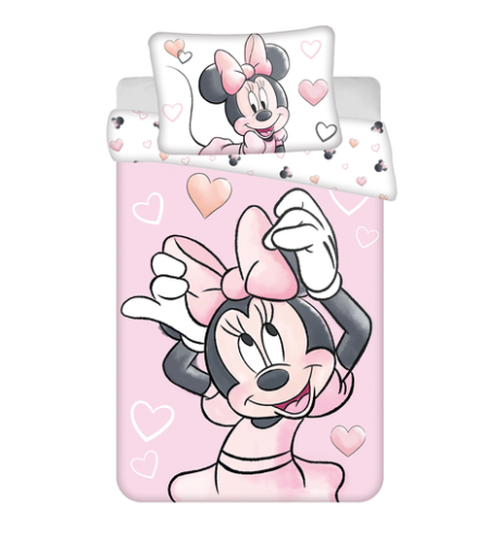 Povlečení do postýlky Minnie Blush Pink 100 x 135, 40 x 60 cm Jerry Fabrics
