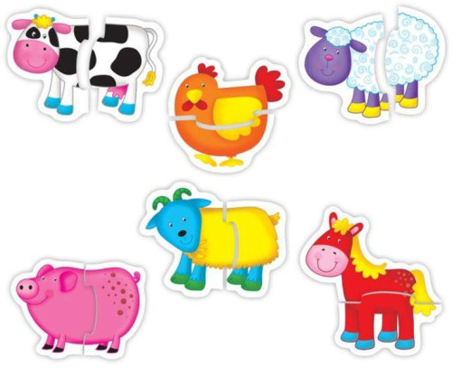 Puzzle pro nejmenší – zvířátka na farmě 2.