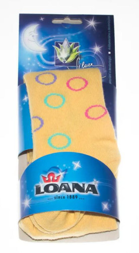 Punčocháčky s aloe vera a nanostříbrem žluté kuličky Loana vel. 50/56