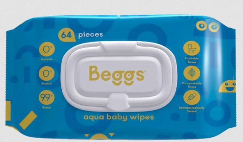 Beggs vlhčené splachovatelné ubrousky 64 ks